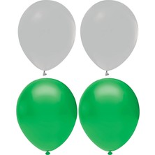 Hknys Koyu Yeşil  ve Gri Renk Karışık Lateks  Pastel Balon 75 Adet