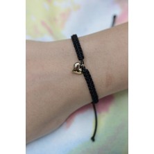 Diamine 14 Ayar Altın Ip Kalp Bileklik