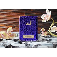 Medrese Yayınları Kadife Yasin Cüzü Şamua Kagıt 12X16 cm 128 Sayfa Saks Mavi Sesli  Dogum Cenaze Mevlit Hediyesi