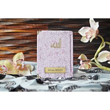 Medrese Yayınları Kadife Yasin Cüzü Şamua Kagıt 12X16 cm 128 Sayfa Bebe Pembe Sesli  Dogum Cenaze Mevlit Hediyesi