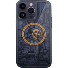 Case Street Apple iPhone 14 Pro Kılıf Wireless Tacsafe Magic Desen Ultra Koruma Sert Kapak Siyah