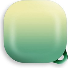 Dlrcase Samsung Galaxy Buds Live Kılıf Kancalı Çift Renk Sert Plastik Sf8 Yeşil