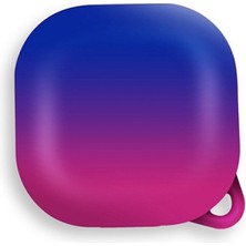 Dlrcase Samsung Galaxy Buds Live Kılıf Kancalı Çift Renk Sert Plastik Sf8 Mavi