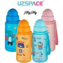 Uzspace Figürlü  400 ml Pipetli  Tritan Çocuk Su Matarası