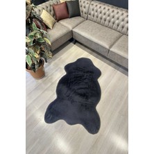 Freya Home Yumuşacık Post Kesim Tavşan Tüyü Antrasit Yıkanabilir Peluş Halı