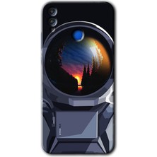 MRC İletişim Honor 8c Kılıf Hd Desen Baskılı Arka Kapak - Astronot