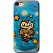MRC İletişim Apple iPhone Se 2022 Kılıf Hd Desen Baskılı Arka Kapak - Owl Bird Stars