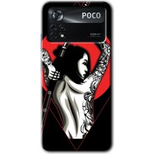 MRC İletişim Poco X4 Pro Kılıf Hd Desen Baskılı Arka Kapak - Samurai Girl