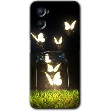 MRC İletişim Oppo A96 Kılıf Hd Desen Baskılı Arka Kapak - Işıklı Kelebekler