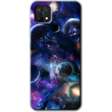 MRC İletişim Oppo A15S Kılıf Hd Desen Baskılı Arka Kapak - Gezegen Karışımı