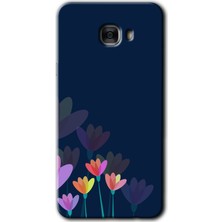 MRC İletişim Samsung Galaxy C7 Pro Kılıf Hd Desen Baskılı Arka Kapak - Çizim Çiçekleri