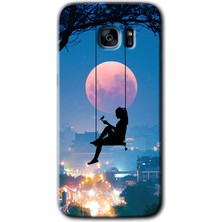 MRC İletişim Samsung Galaxy S7 Edge Kılıf Hd Desen Baskılı Arka Kapak - Yalnız Kadın