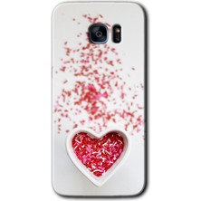 MRC İletişim Samsung Galaxy S7 Edge Kılıf Hd Desen Baskılı Arka Kapak - Kalpli Şekerleme