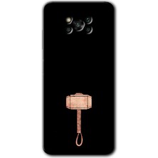 MRC İletişim Poco X3 Nfc Kılıf Hd Desen Baskılı Arka Kapak - Thor Çekiç