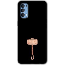 MRC İletişim Oppo Reno 4 Kılıf Hd Desen Baskılı Arka Kapak - Thor Çekiç