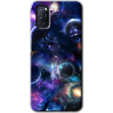 MRC İletişim Oppo A52 Kılıf Hd Desen Baskılı Arka Kapak - Gezegen Karışımı