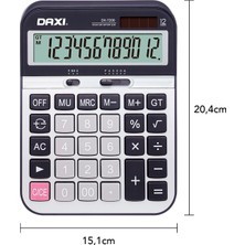 Daxı DX-7200 12 Haneli Büyük Boy Masaüstü Hesap Makinesi, 15X20CM