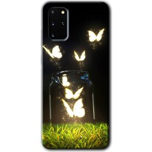 MRC İletişim Samsung Galaxy S20 Plus Kılıf Hd Desen Baskılı Arka Kapak - Işıklı Kelebekler