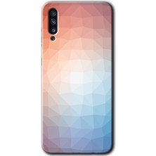 MRC İletişim Samsung Galaxy A70 Kılıf Hd Desen Baskılı Arka Kapak - Polygon Graident 3