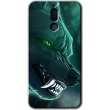 MRC İletişim Huawei Mate 10 Lite Kılıf Hd Desen Baskılı Arka Kapak - Yeşil Kurt