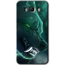 MRC İletişim Samsung Galaxy J7 2016 Kılıf Hd Desen Baskılı Arka Kapak - Yeşil Kurt