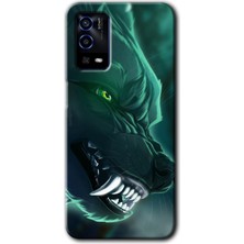 MRC İletişim Oppo A55 Kılıf Hd Desen Baskılı Arka Kapak - Yeşil Kurt