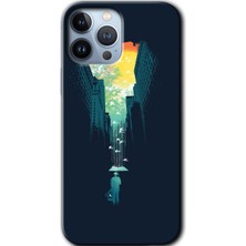 MRC İletişim Apple iPhone 13 Pro Max Kılıf Hd Desen Baskılı Arka Kapak - City Bird Sky