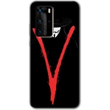 MRC İletişim Huawei P40 Pro Kılıf Hd Desen Baskılı Arka Kapak - V For