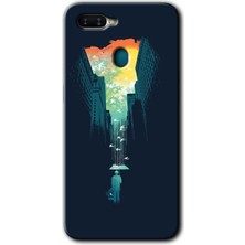 MRC İletişim Oppo Ax7 Kılıf Hd Desen Baskılı Arka Kapak - City Bird Sky