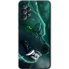 MRC İletişim Samsung Galaxy A32 4g Kılıf Hd Desen Baskılı Arka Kapak - Yeşil Kurt