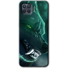 MRC İletişim Oppo Reno 4 Lite Kılıf Hd Desen Baskılı Arka Kapak - Yeşil Kurt