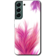 MRC İletişim Samsung Galaxy S22 Plus Kılıf Hd Desen Baskılı Arka Kapak - Pembe Tüy