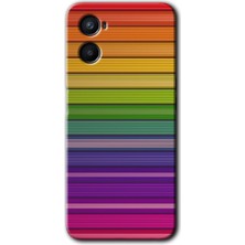 MRC İletişim Oppo A96 Kılıf Hd Desen Baskılı Arka Kapak - Colorful Lines