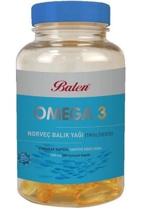 Balen Omega 3 Norveç Balık Yağı (Trigliserid) 1380 mg 200 Kapsül
