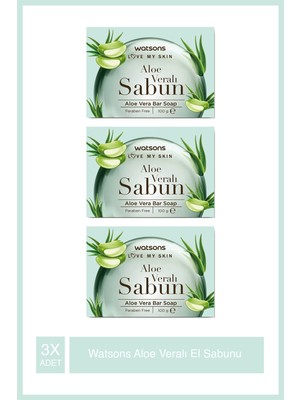 Watsons Aloe Veralı Katı Sabun 100g X3 Adet