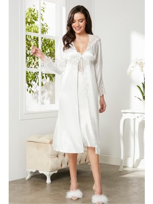 Pierre Cardin Saten Altılı Çeyiz Seti - 6700 Ekru