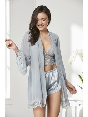 Pierre Cardin 7005 Kadın Saten Çeyiz Seti 4 Parça Senza Store Gecelik Takımı Dörtlü