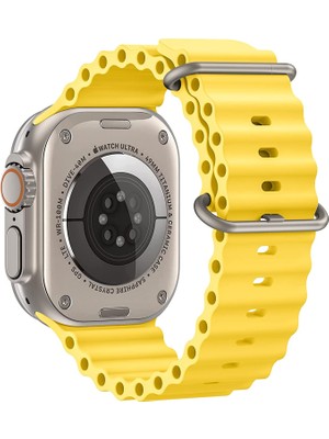 Kyver Apple Watch ile Uyumlu Seri 10/9/8/7/6/se/5/4/3 Okyanus Silikon Kordon 46/45/44/42MM ve 41/40/38MM ile Uyumlu
