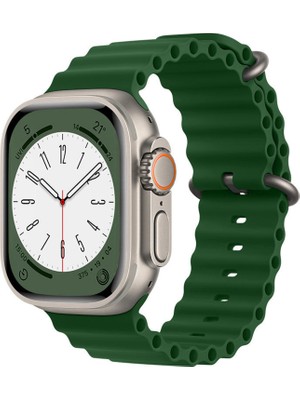 Kyver Apple Watch ile Uyumlu Seri 10/9/8/7/6/se/5/4/3 Okyanus Silikon Kordon 46/45/44/42MM ve 41/40/38MM ile Uyumlu