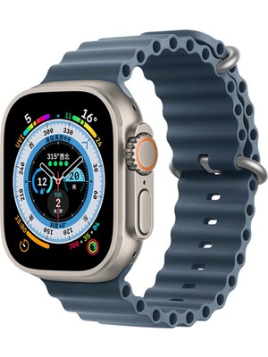 Kyver Apple Watch ile Uyumlu Seri 10/9/8/7/6/se/5/4/3 Okyanus Silikon Kordon 46/45/44/42MM ve 41/40/38MM ile Uyumlu