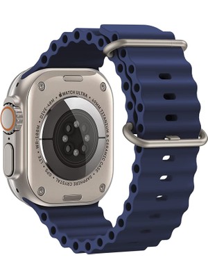 Kyver Apple Watch ile Uyumlu Seri 10/9/8/7/6/se/5/4/3 Okyanus Silikon Kordon 46/45/44/42MM ve 41/40/38MM ile Uyumlu