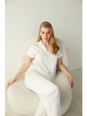 Penti Bridal Aine Saten Gömlek Pantolon Pijama Takımı-Gelin Koleksiyonu