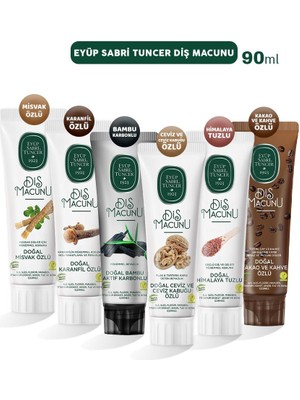 Eyüp Sabri Tuncer Diş Macunu Misvak, Karanfil, Karbonlu, Ceviz, Himalaya ve Kakao