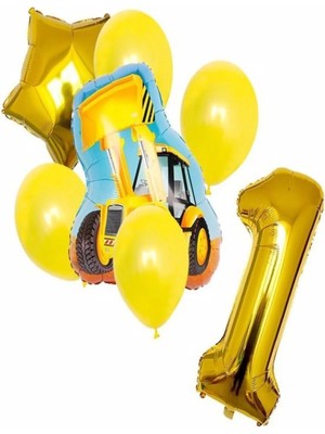 Çıtı Pıtı Store Inşaat Balon Kepçe Doğum Günü Yaş Seti