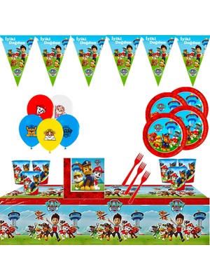 Bay Cimri Paw Patrol 8 Kişilik Doğum Günü Parti Malzemeleri Seti