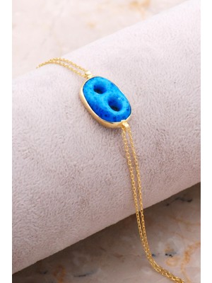 Sümer Telkari Süryani Nazar Boncuğu Altın Kaplama Gümüş Bileklik 4298