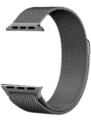 Case 4U Apple Watch Seri 1/2/3/4/5/6/7/8/SE/Ultra 38mm 40mm 41mm 42mm 44mm 45mm 49mm Kordon Kayış Metal Hasır Milano Loop KRD-01 Gri