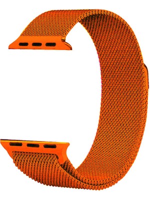 Case 4U Apple Watch Seri 1/2/3/4/5/6/7/8/SE/Ultra 38mm 40mm 41mm 42mm 44mm 45mm 49mm Kordon Kayış Metal Hasır Milano Loop KRD-01 Orange