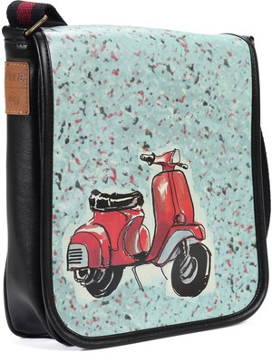 Perabags Vespa Baskılı Çapraz Çanta