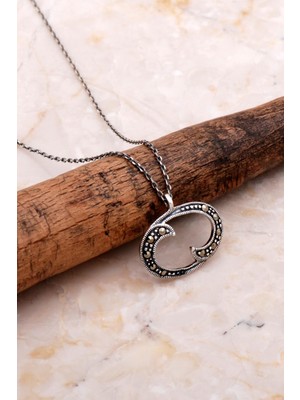 Sümer Telkari Markazit Taşlı Gümüş Kolye 7925